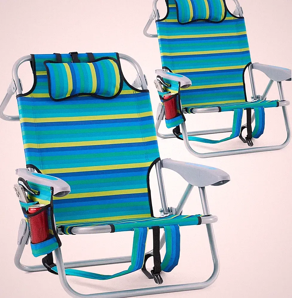 2 Pack Lightweight Portable Recliners Chair Adults Outdoor Lay Flat Folding