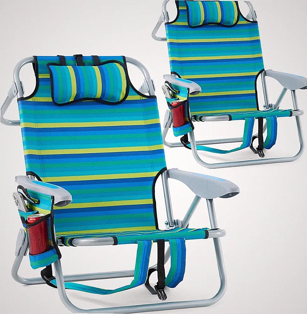 2Pack Lightweight Portable Recliners Chair Adults Outdoor Lay Flat Folding Chair