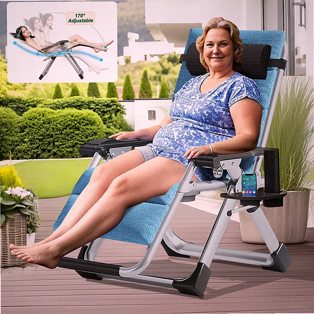 Barbella Oversized Padded Zero Gravity Chair Folding Patio Recliner Chaise