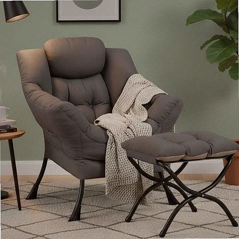 Chair with Ottoman, Modern Accent Lounge Armchair with Armrests