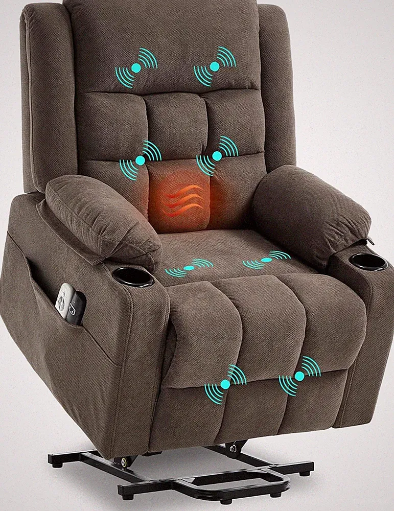 Electric Power Lift Recliner Chair Sofa with Massage and Heat for Elderly, USB a