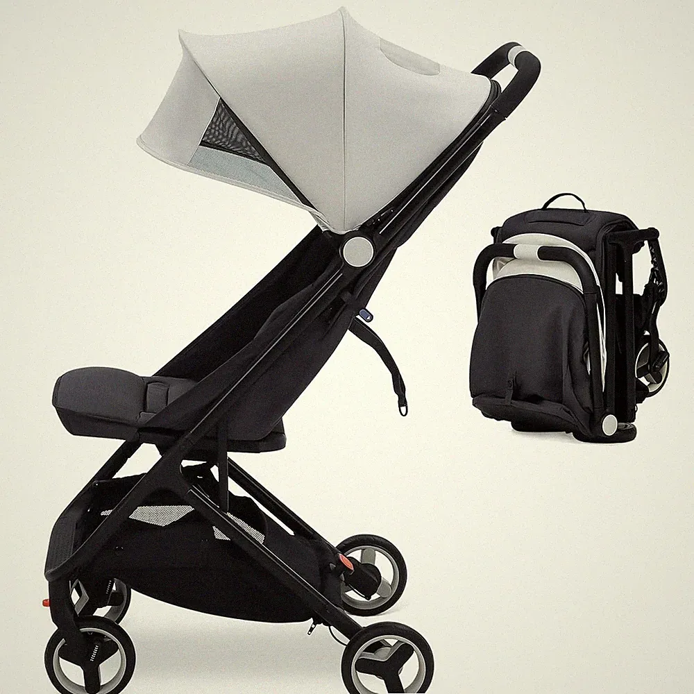 Grey Lightweight Umbrella Stroller, Airplane Friendly & One-Hand Fold for Travel