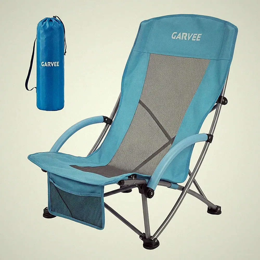 High Beach Chair Folding Portable Beach Chairs for Adults Lightweight Extra Wide