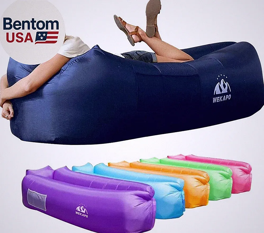 Inflatable Couch Air Lounger Chair - Camping & Beach Accessories, Portable Blow