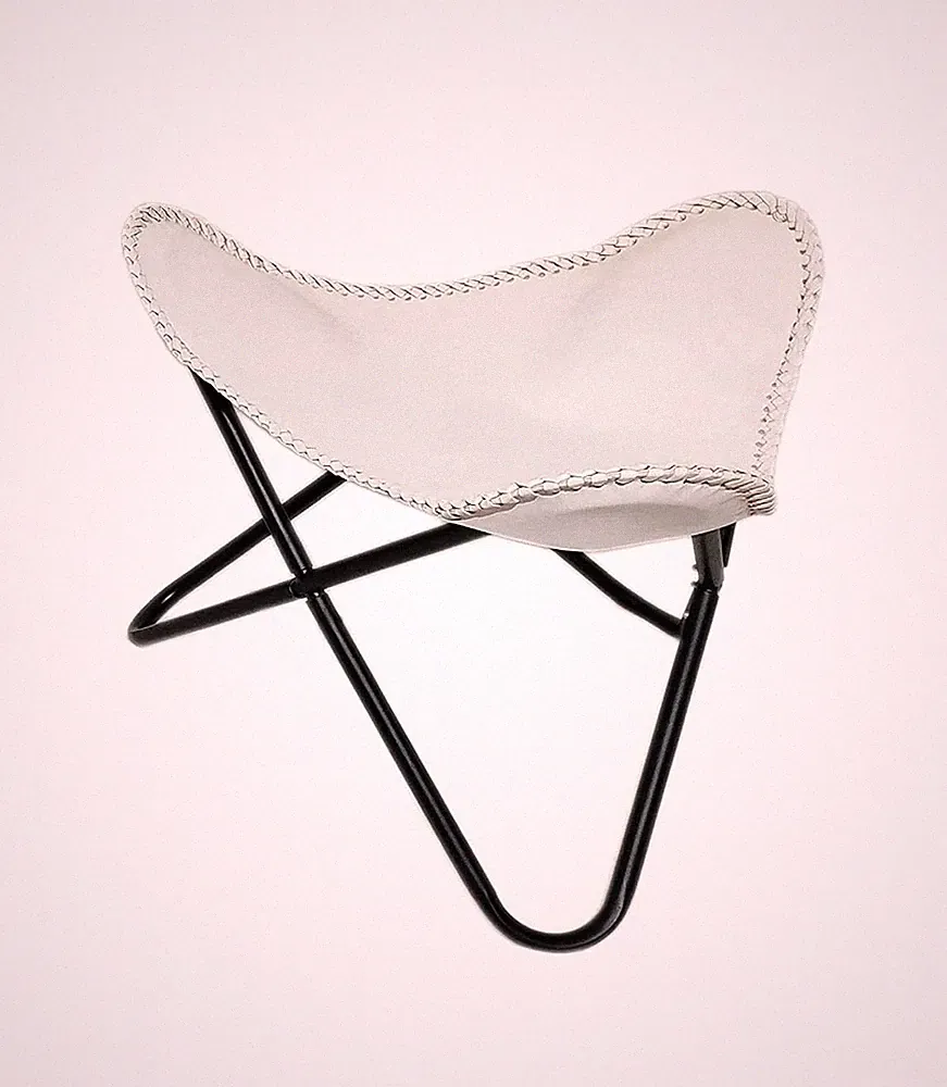 Leather Butterfly Chair Footstool Rest Butterfly Folding Stool Lounge Accent