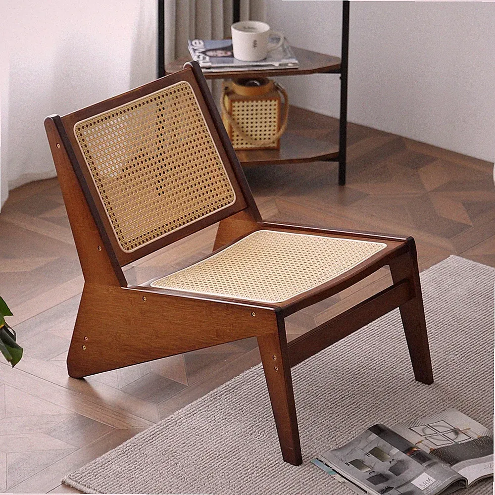 Mid Century Modern Accent Chair for Living Room, Low Lounge Chair with Solid...