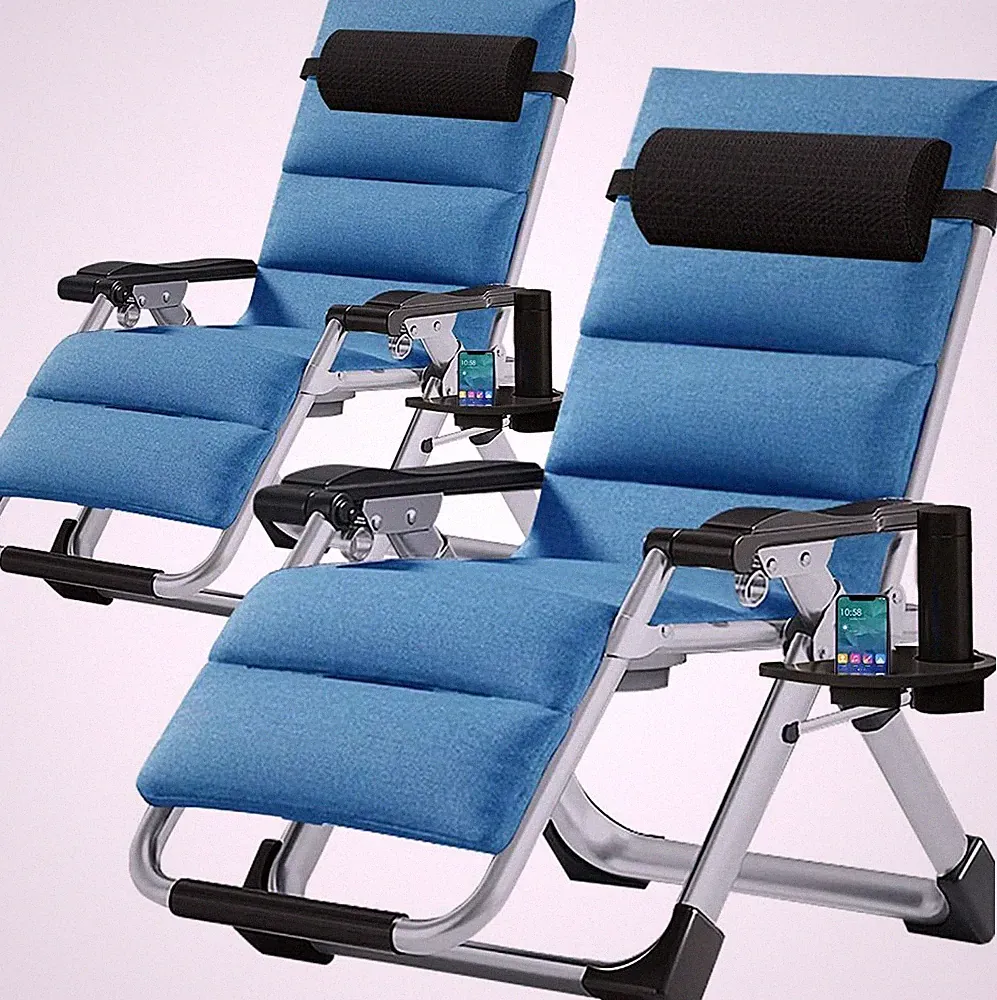 NAIZEA Zero Gravity Chair Set of 2 or 1 Reclining Lounge Chair&Removable Cushion