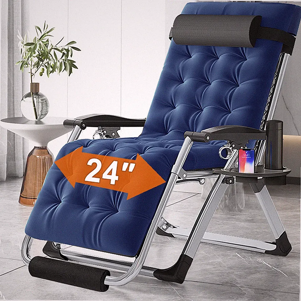 Oversized Zero Gravity Chair, Lawn Recliner, Reclining Patio Lounger Chair 440lb