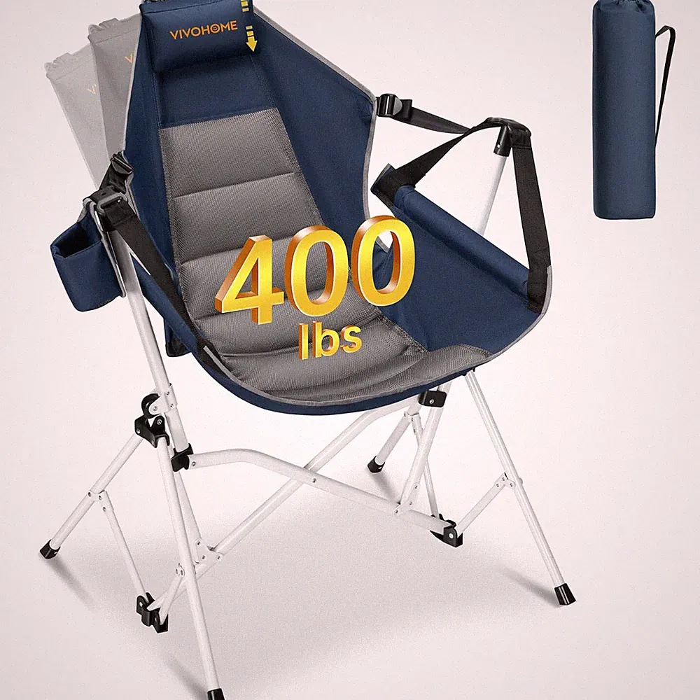 Portable Camping Chair Hammock Chair 400lbs Swing Chair Adjustable Back Support