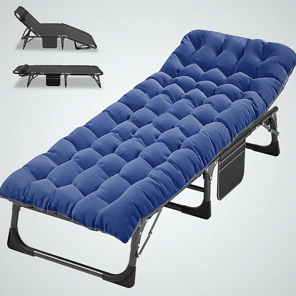 SLSY Folding Camping Cot Adjustable 4-Position Reclining Lounge Chair Outdoor