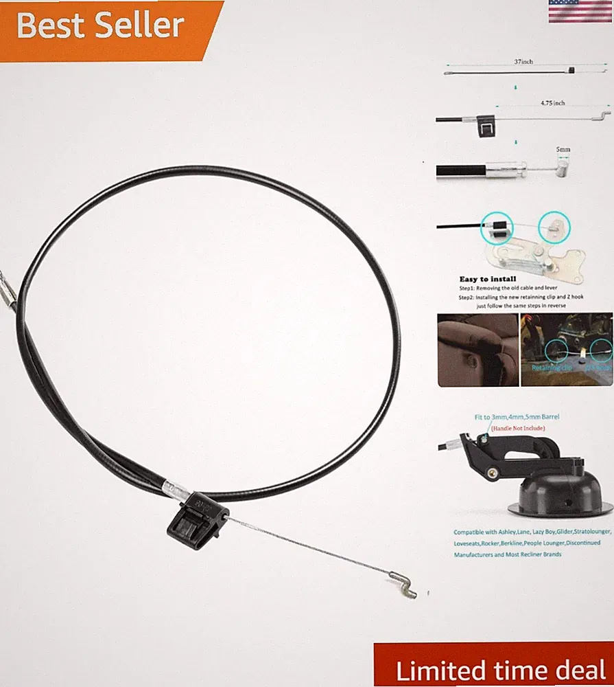 Universal Recliner Release Cable Replacement Part, Sofa Couch Recliner Pull C...